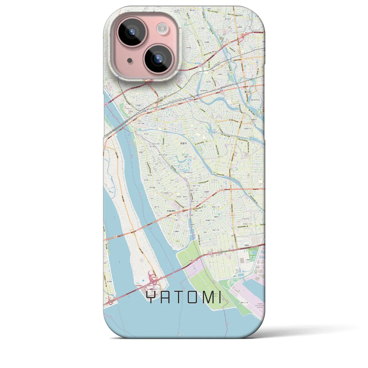 【弥富(愛知県)】地図柄iPhoneケース(バックカバータイプ)