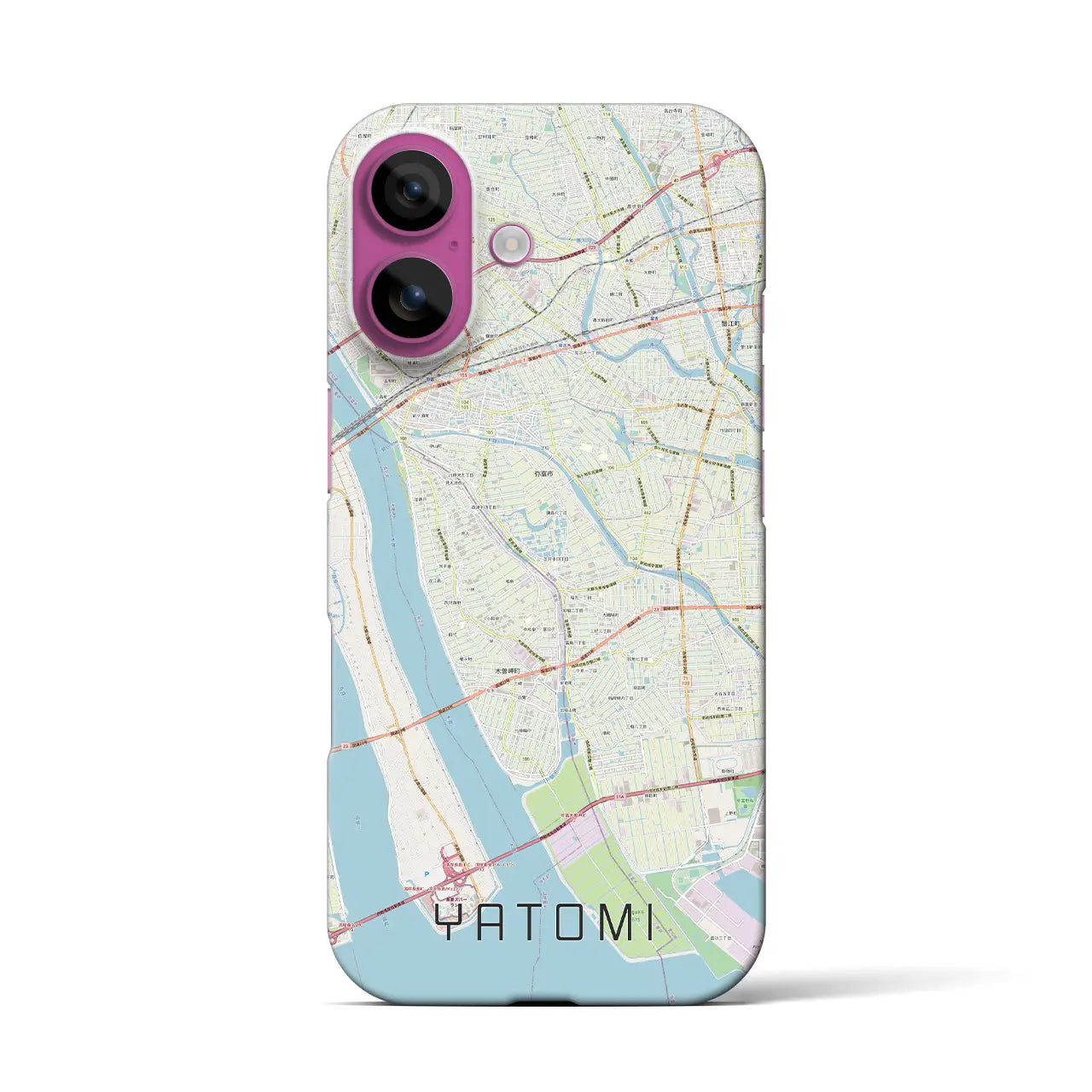 【弥富(愛知県)】地図柄iPhoneケース(バックカバータイプ)
