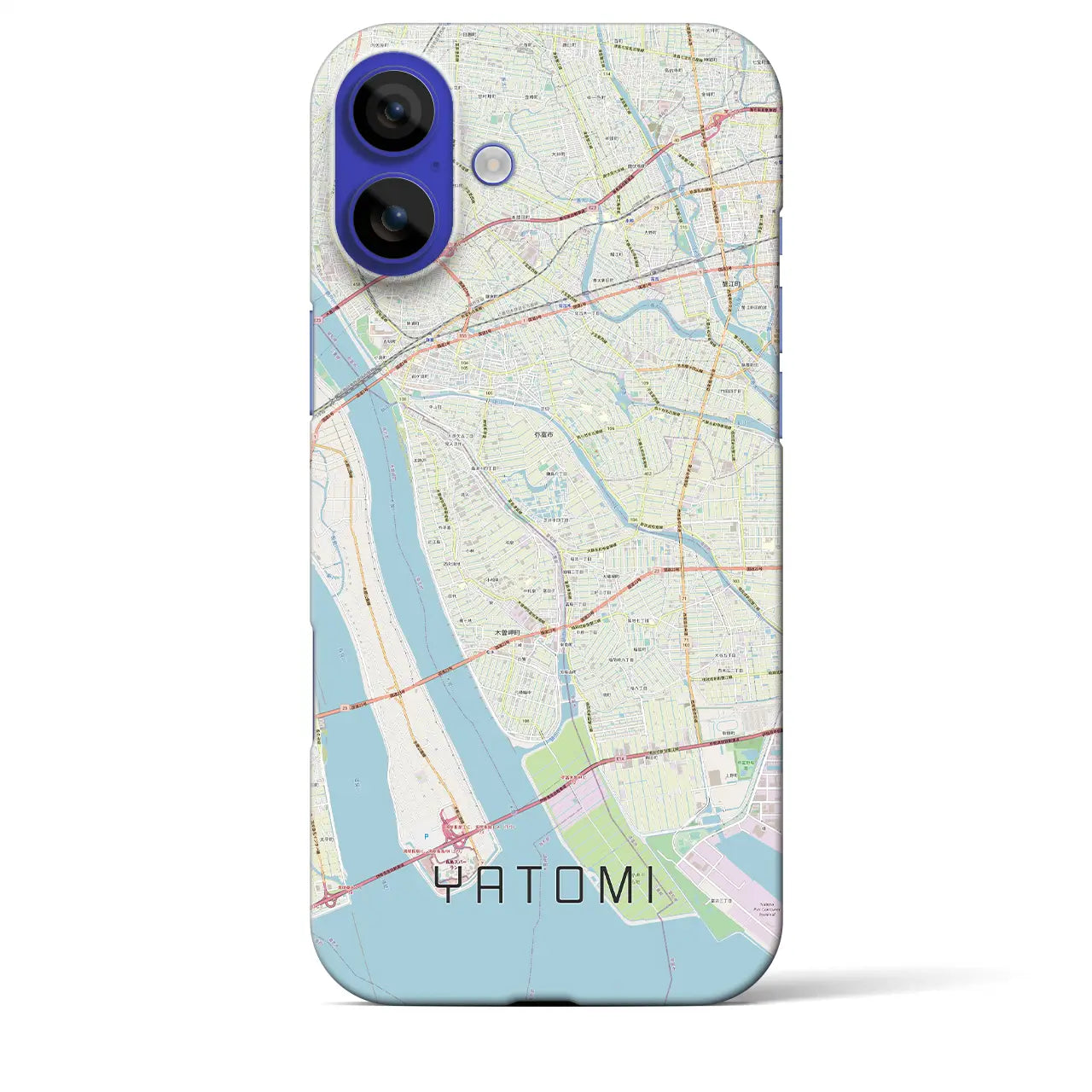 【弥富(愛知県)】地図柄iPhoneケース(バックカバータイプ)