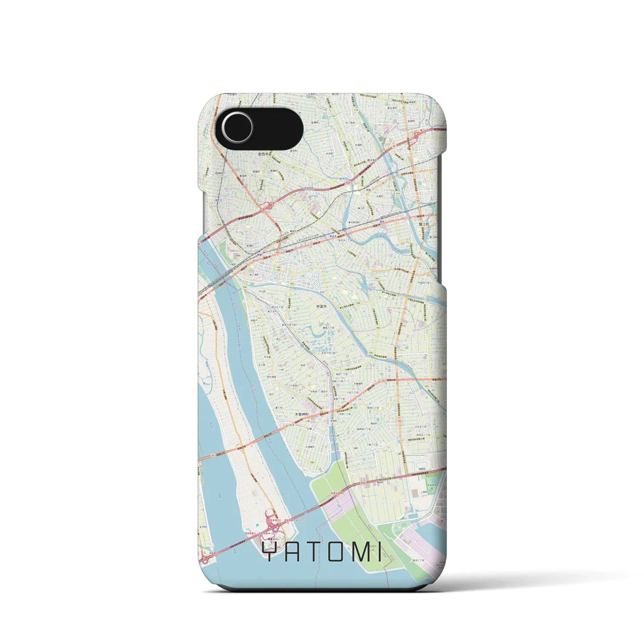 【弥富(愛知県)】地図柄iPhoneケース(バックカバータイプ)
