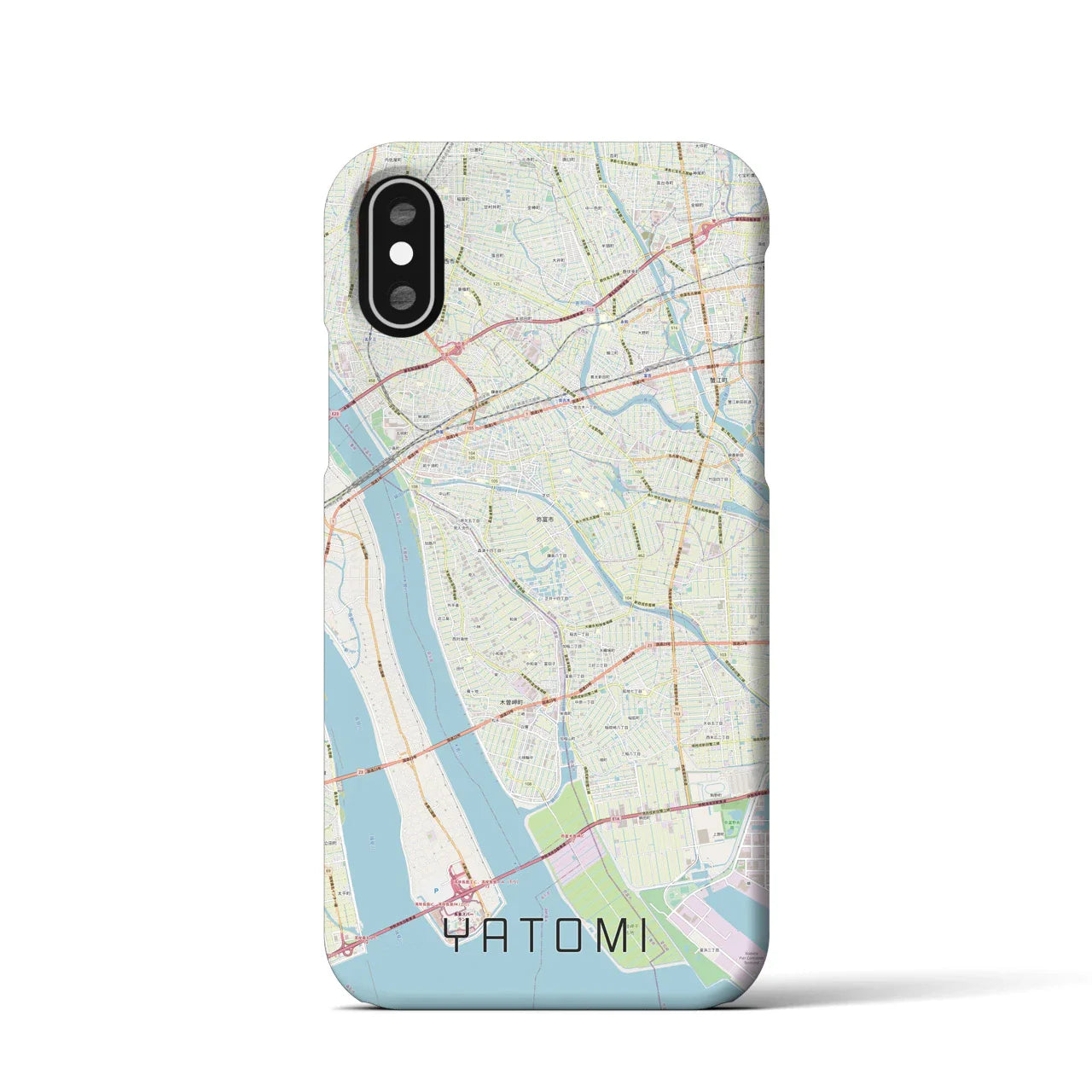 【弥富(愛知県)】地図柄iPhoneケース(バックカバータイプ)