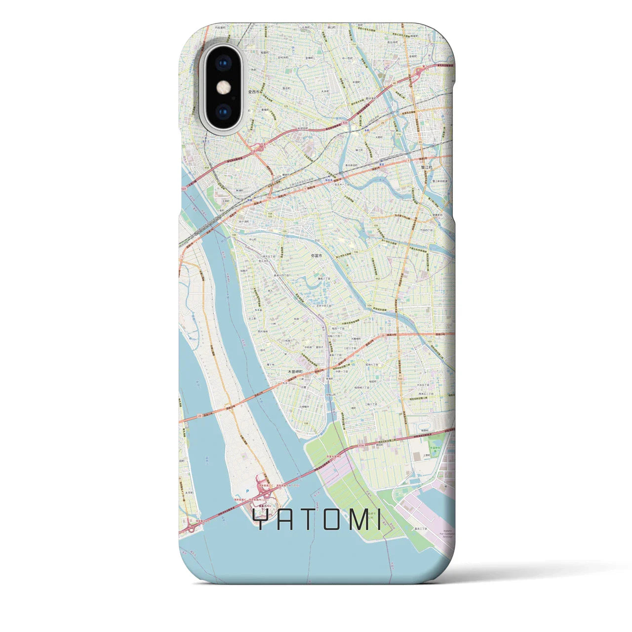 【弥富(愛知県)】地図柄iPhoneケース(バックカバータイプ)