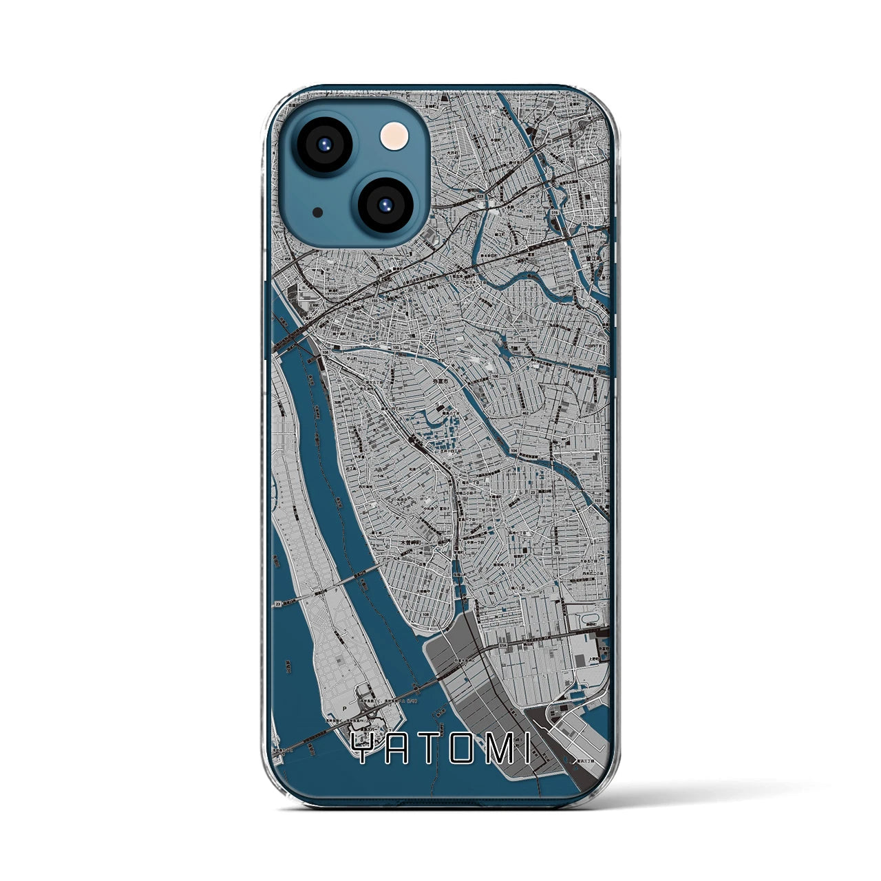 【弥富(愛知県)】地図柄iPhoneケース(クリアタイプ)