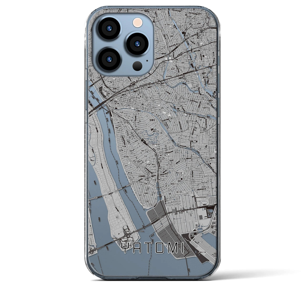 【弥富(愛知県)】地図柄iPhoneケース(クリアタイプ)