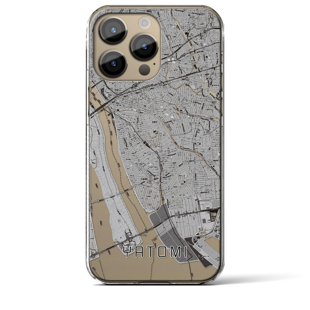 【弥富(愛知県)】地図柄iPhoneケース(クリアタイプ)