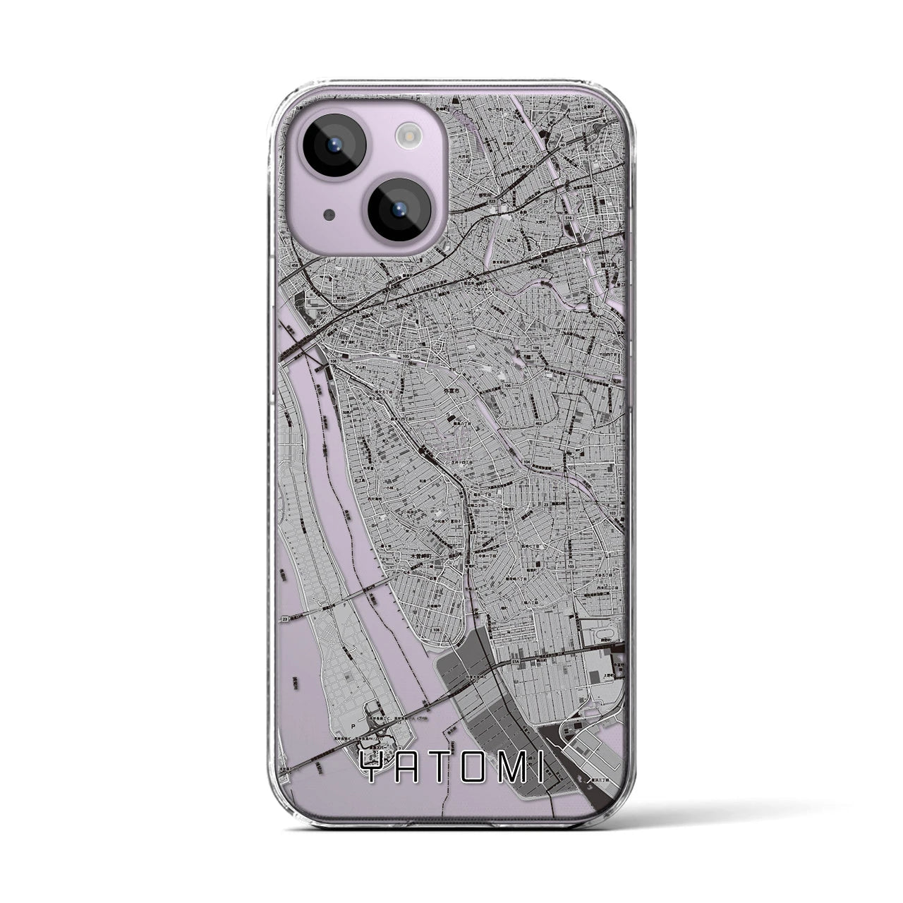 【弥富(愛知県)】地図柄iPhoneケース(クリアタイプ)