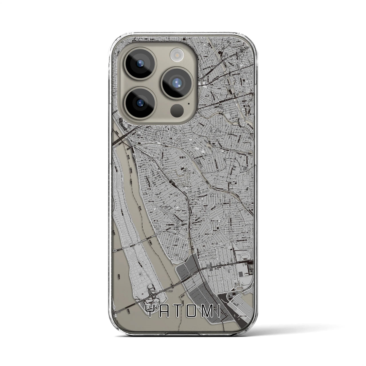 【弥富(愛知県)】地図柄iPhoneケース(クリアタイプ)