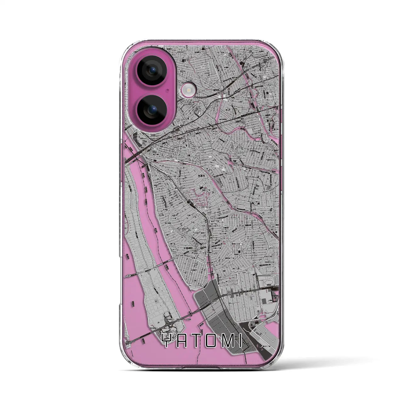 【弥富(愛知県)】地図柄iPhoneケース(クリアタイプ)