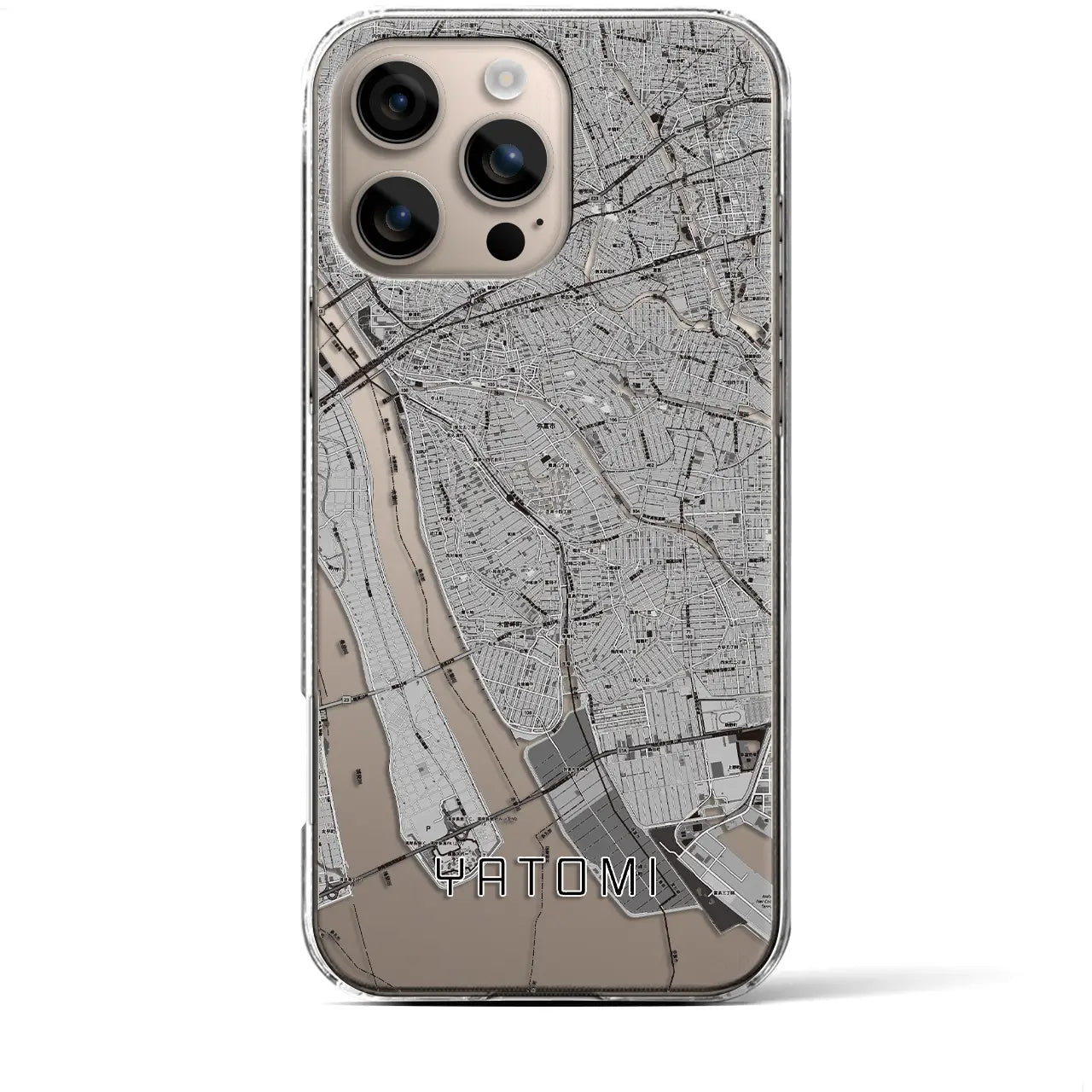 【弥富(愛知県)】地図柄iPhoneケース(クリアタイプ)