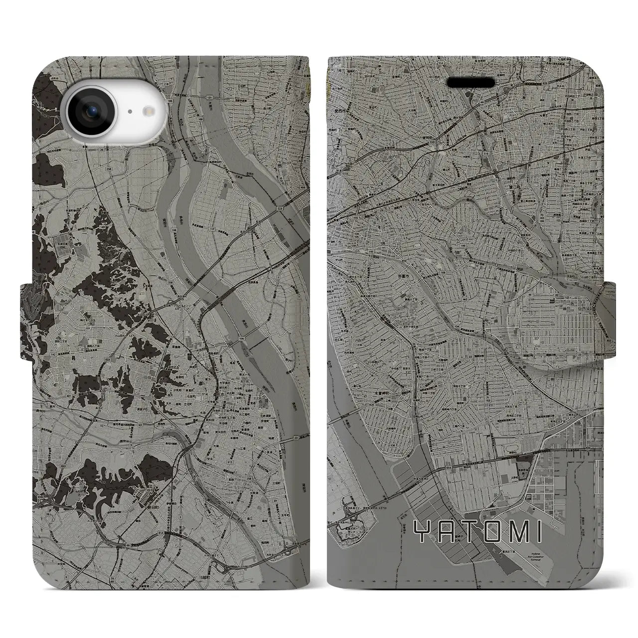 【弥富(愛知県)】地図柄iPhoneケース(手帳タイプ)