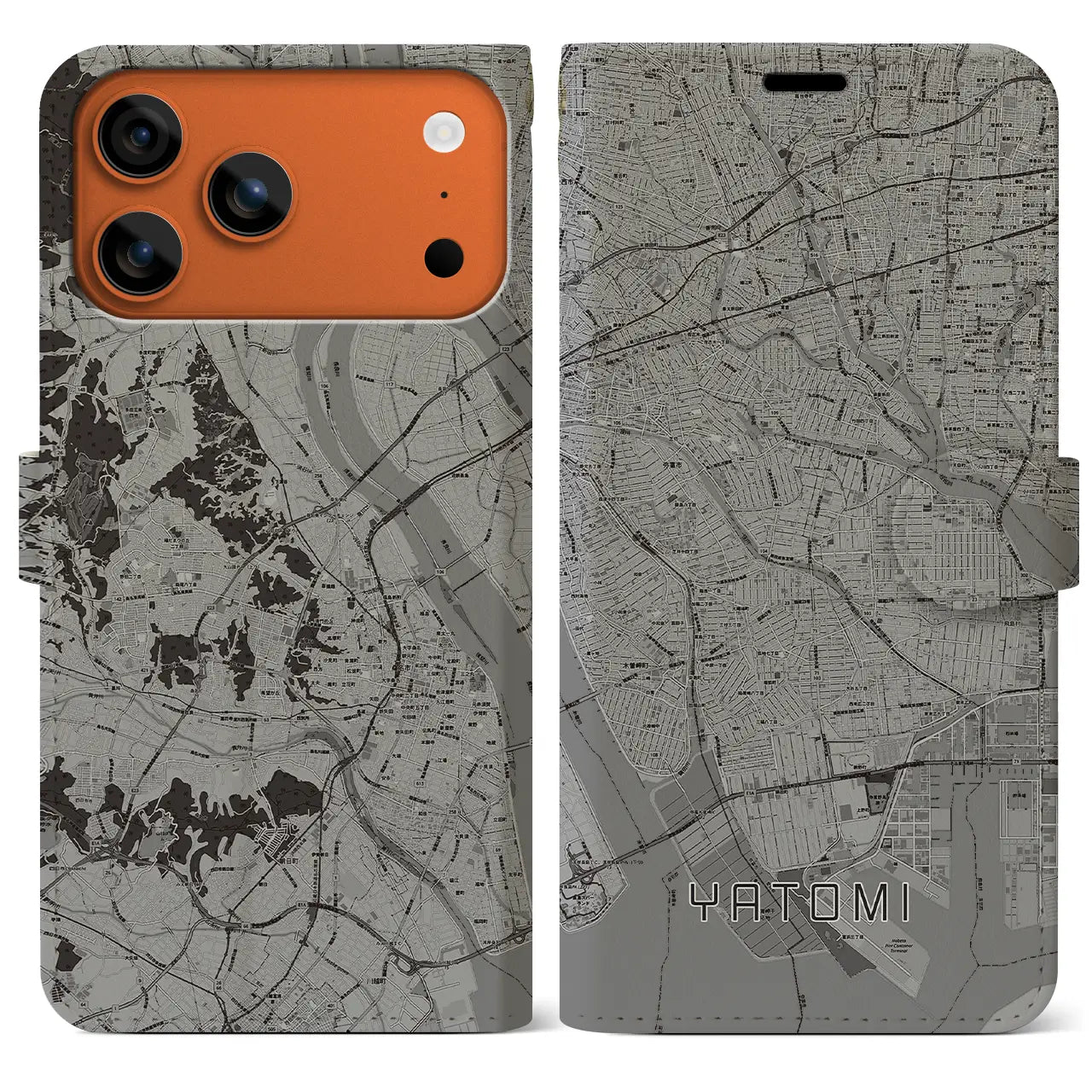 【弥富(愛知県)】地図柄iPhoneケース(手帳タイプ)