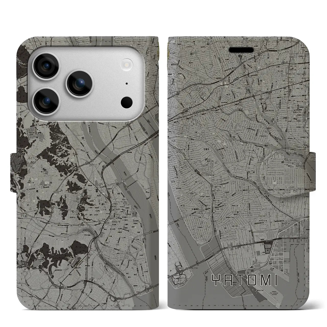 【弥富(愛知県)】地図柄iPhoneケース(手帳タイプ)