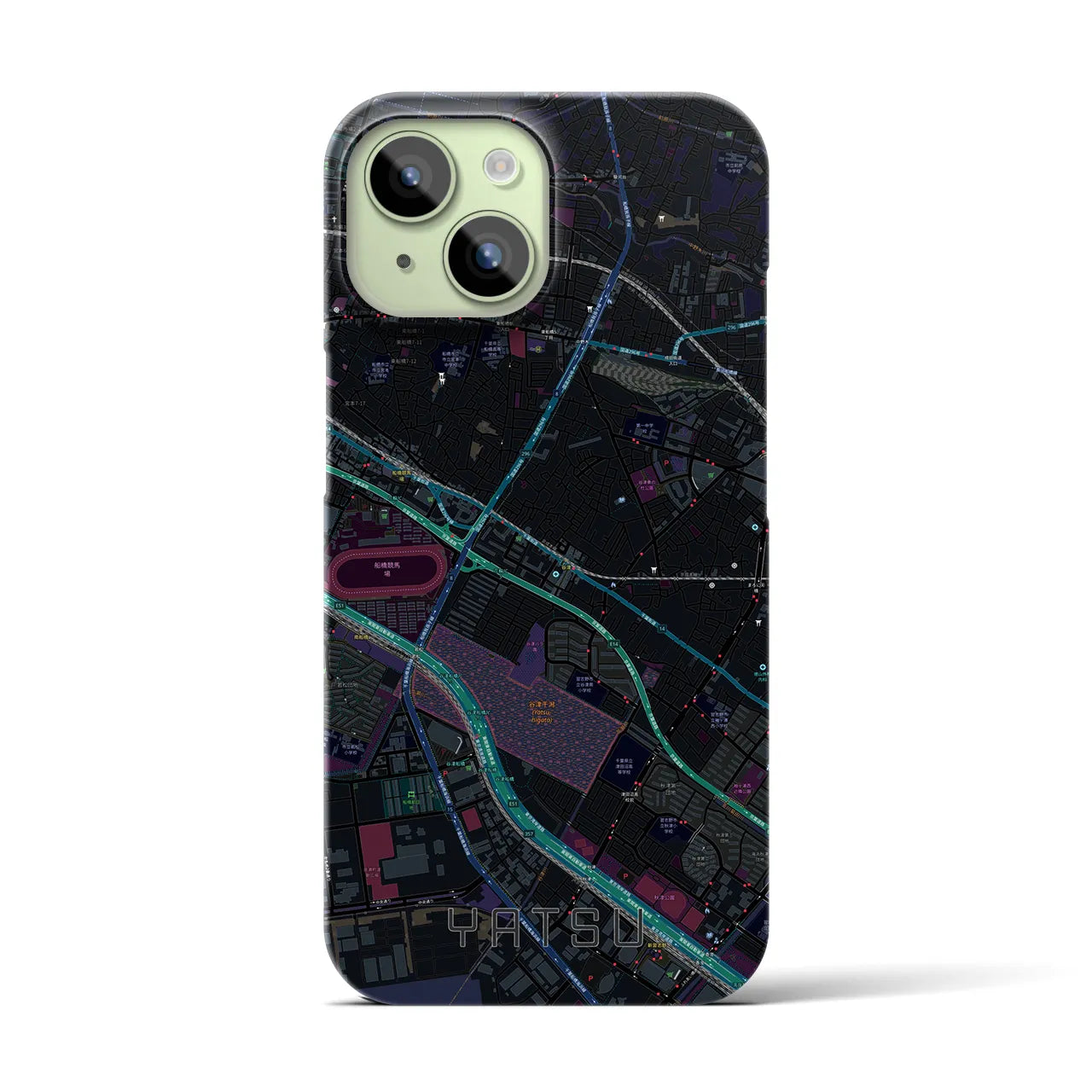 【谷津(千葉県)】地図柄iPhoneケース(バックカバータイプ)