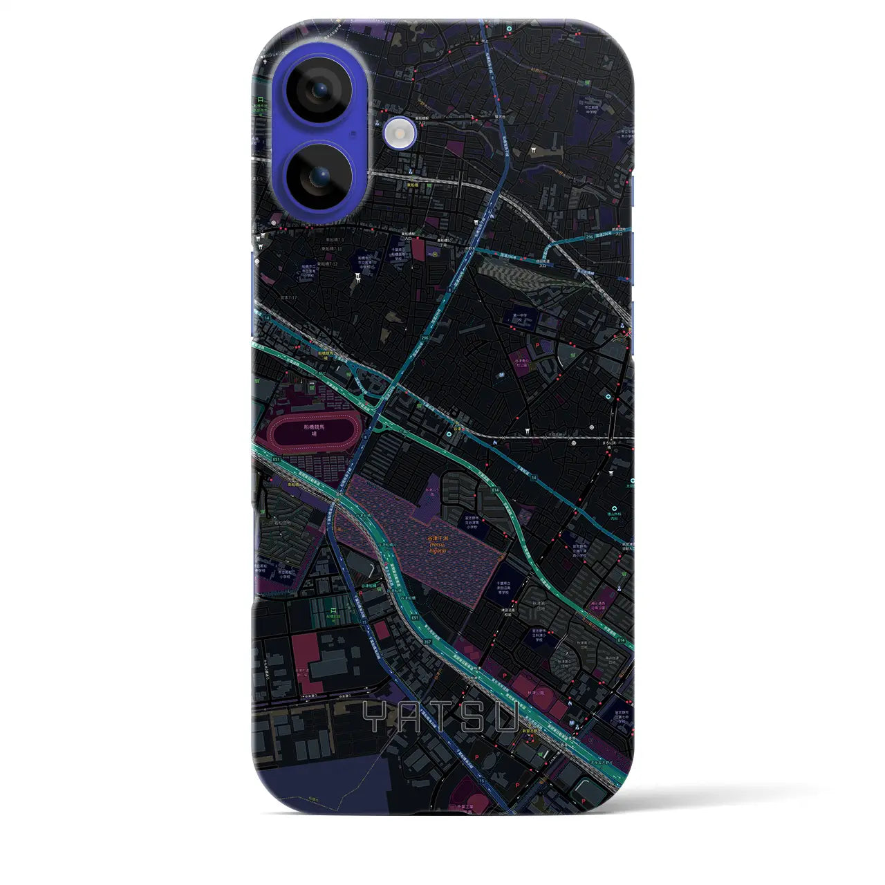 【谷津(千葉県)】地図柄iPhoneケース(バックカバータイプ)