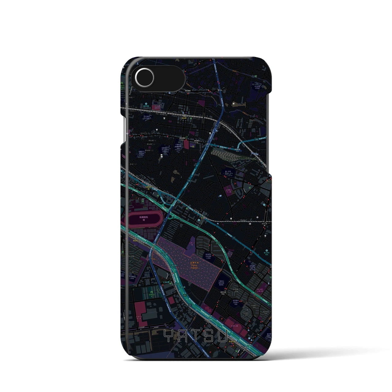 【谷津(千葉県)】地図柄iPhoneケース(バックカバータイプ)