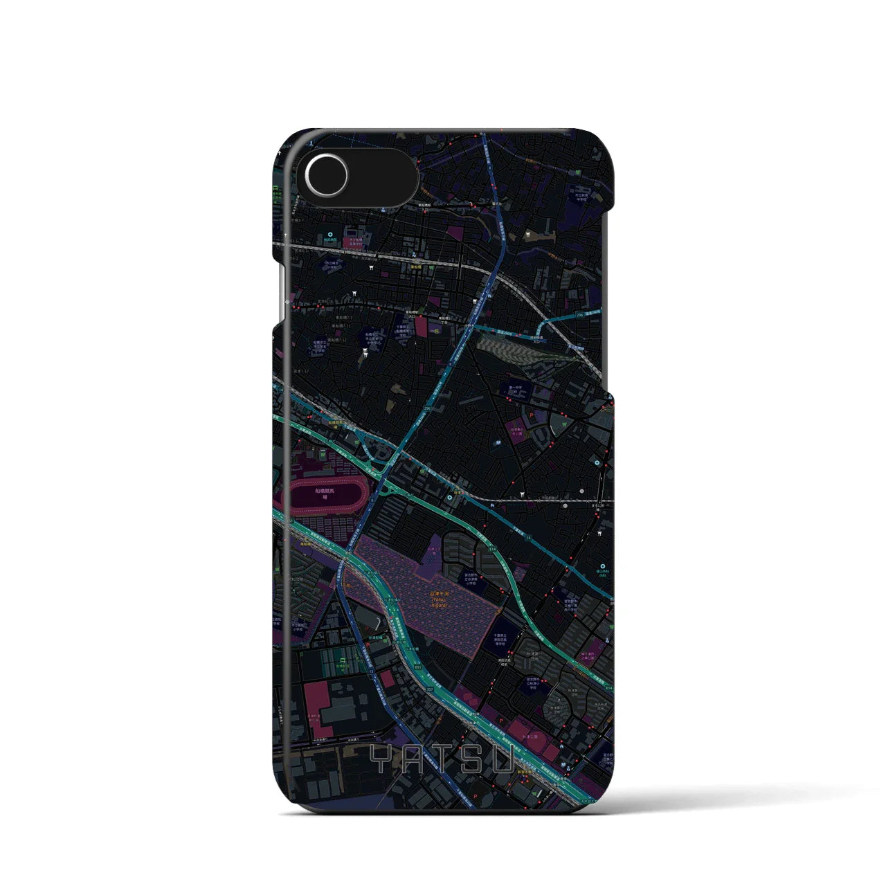 【谷津(千葉県)】地図柄iPhoneケース(バックカバータイプ)