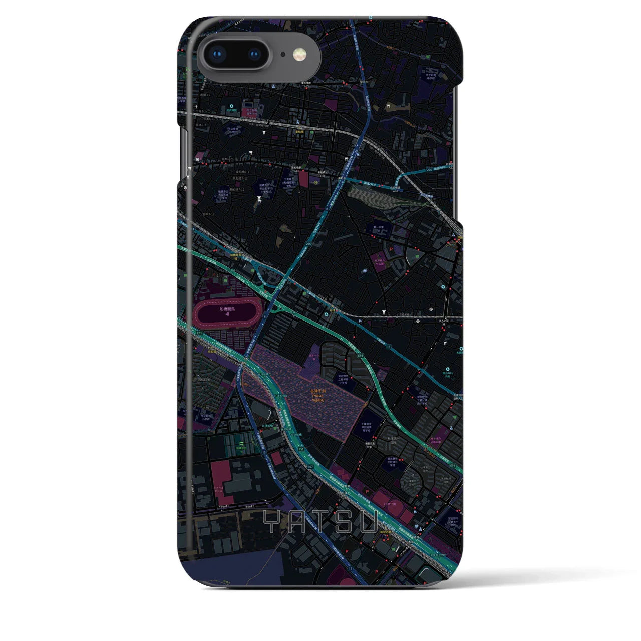 【谷津(千葉県)】地図柄iPhoneケース(バックカバータイプ)