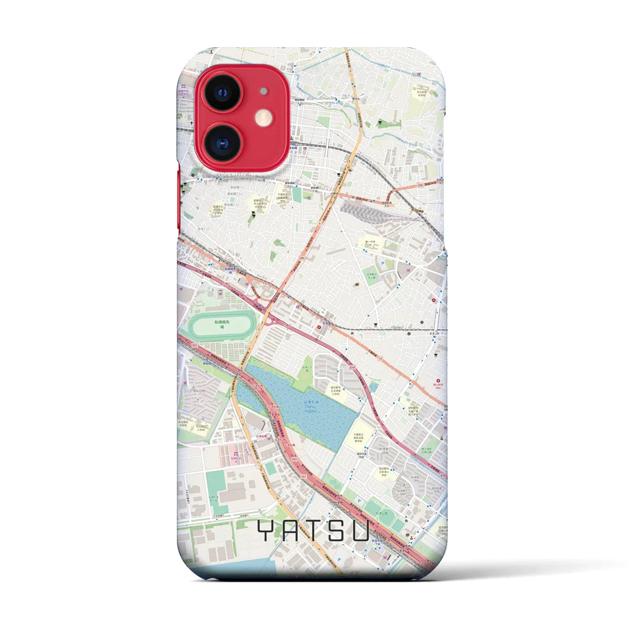 【谷津(千葉県)】地図柄iPhoneケース(バックカバータイプ)