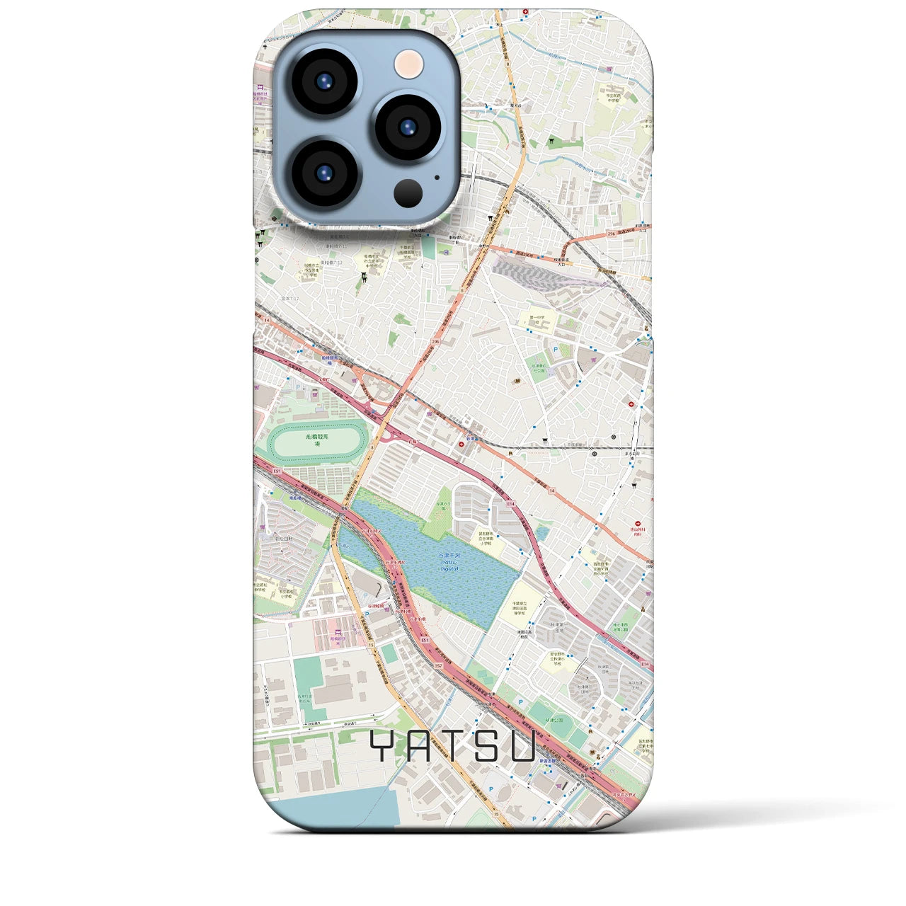 【谷津(千葉県)】地図柄iPhoneケース(バックカバータイプ)