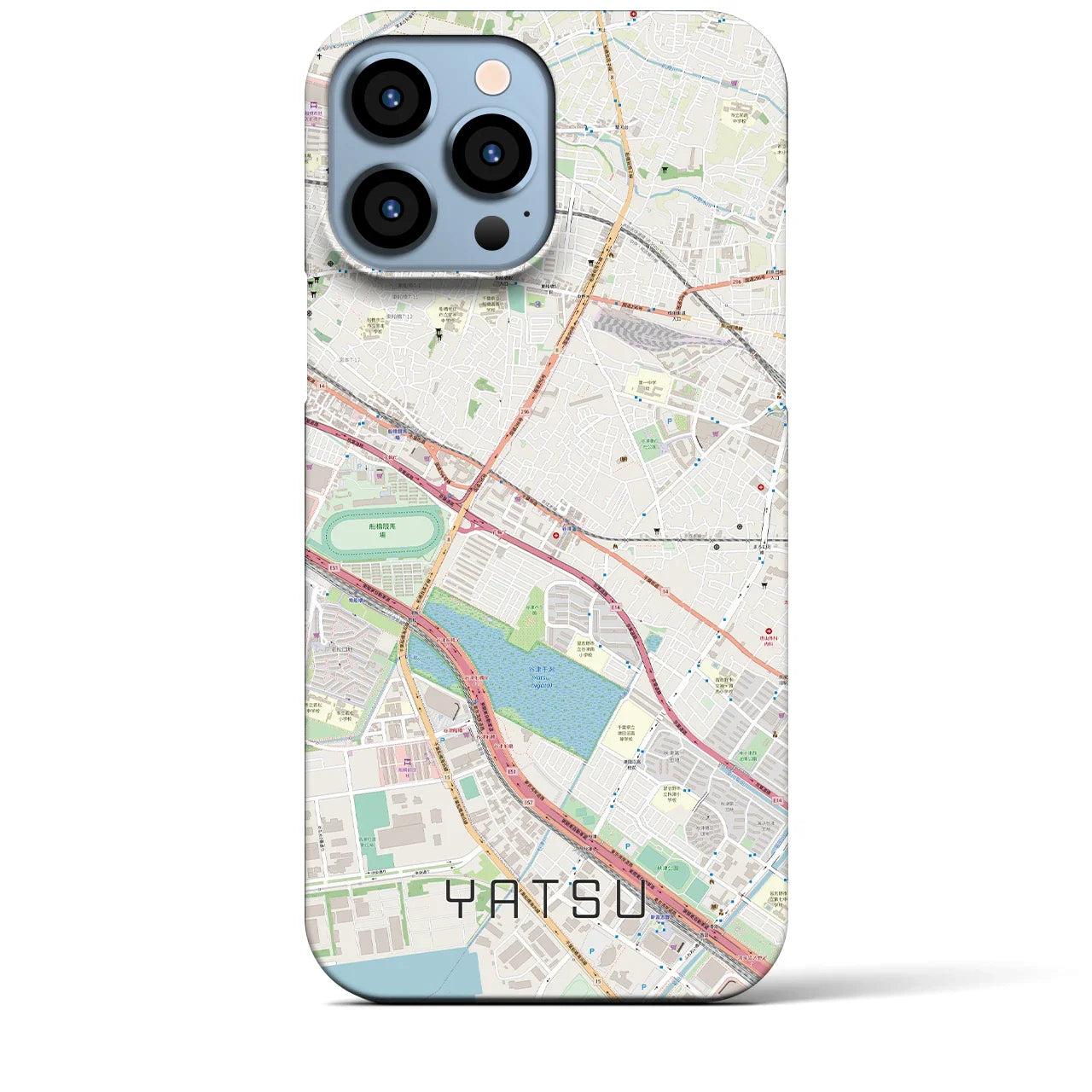 【谷津(千葉県)】地図柄iPhoneケース(バックカバータイプ)