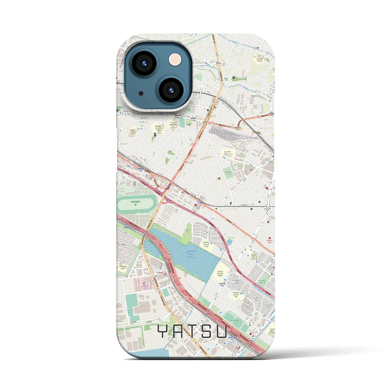 【谷津(千葉県)】地図柄iPhoneケース(バックカバータイプ)