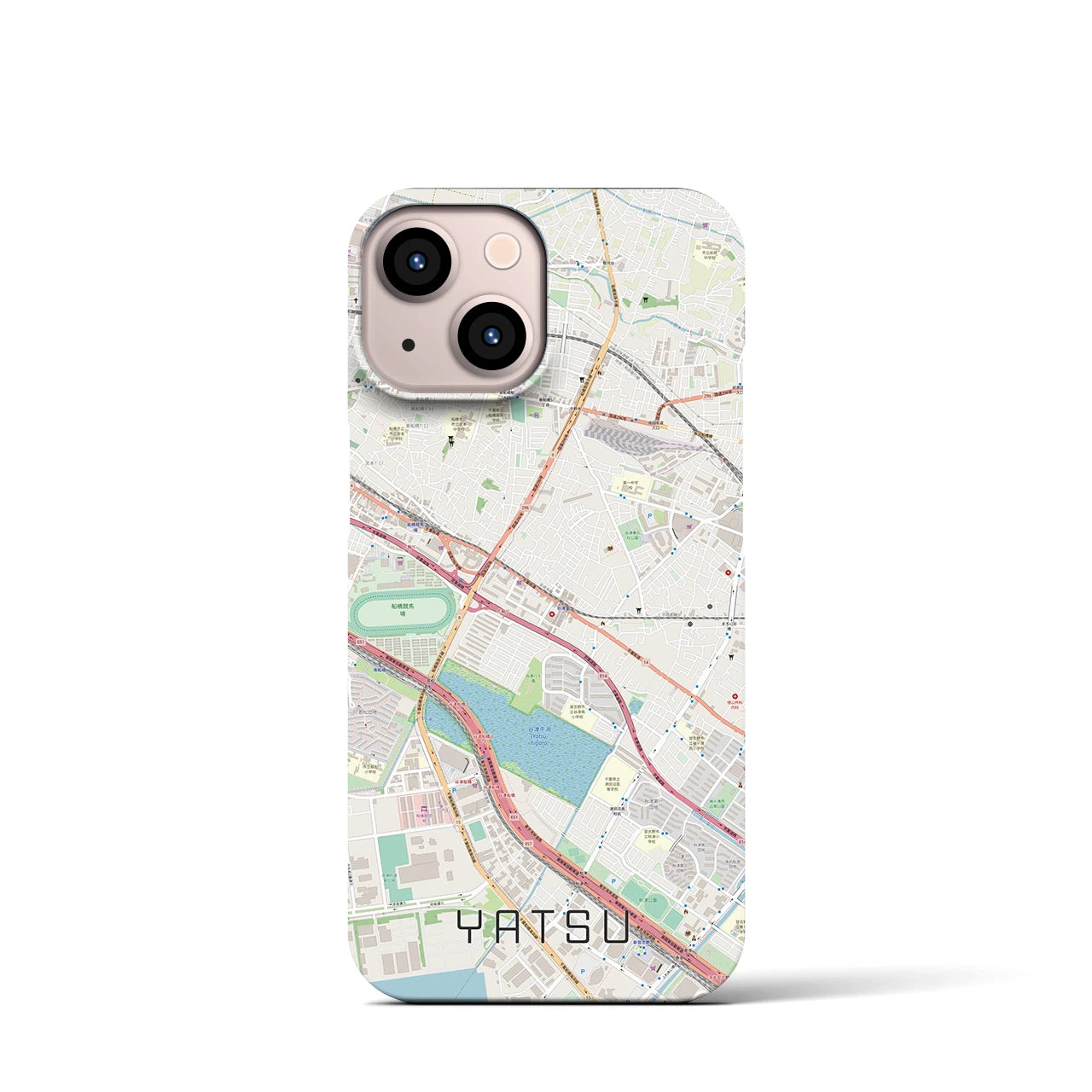 【谷津(千葉県)】地図柄iPhoneケース(バックカバータイプ)