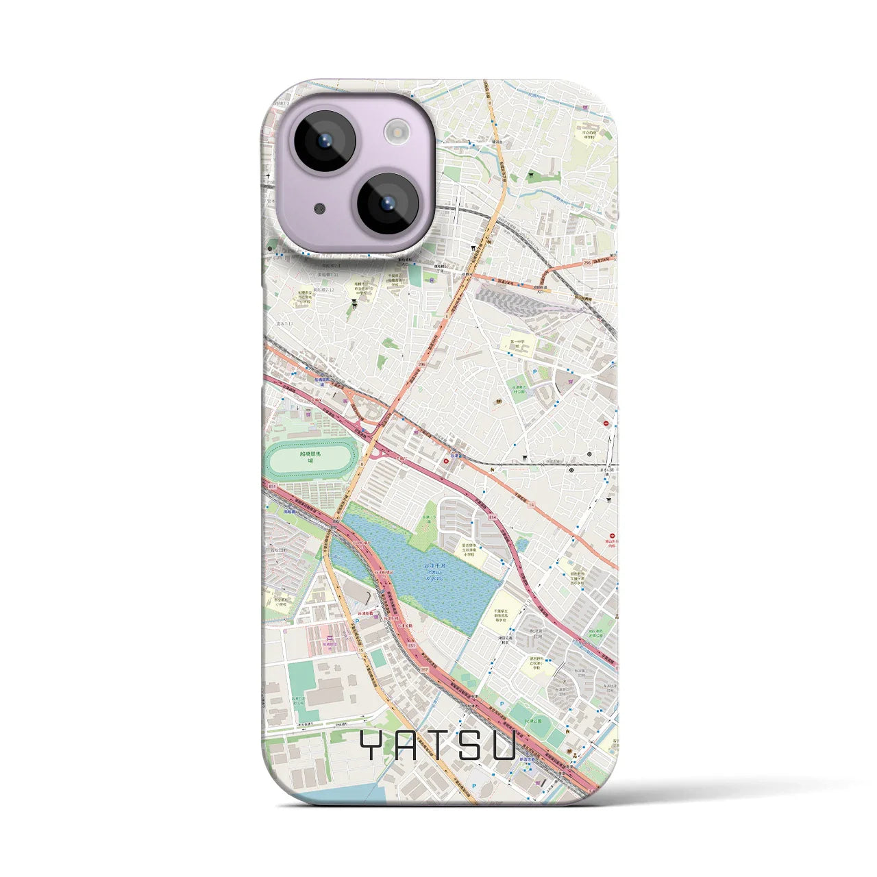 【谷津(千葉県)】地図柄iPhoneケース(バックカバータイプ)