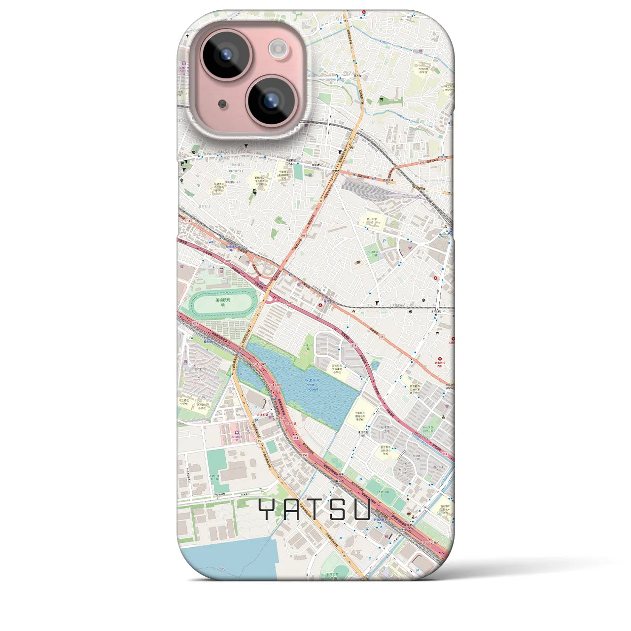 【谷津(千葉県)】地図柄iPhoneケース(バックカバータイプ)