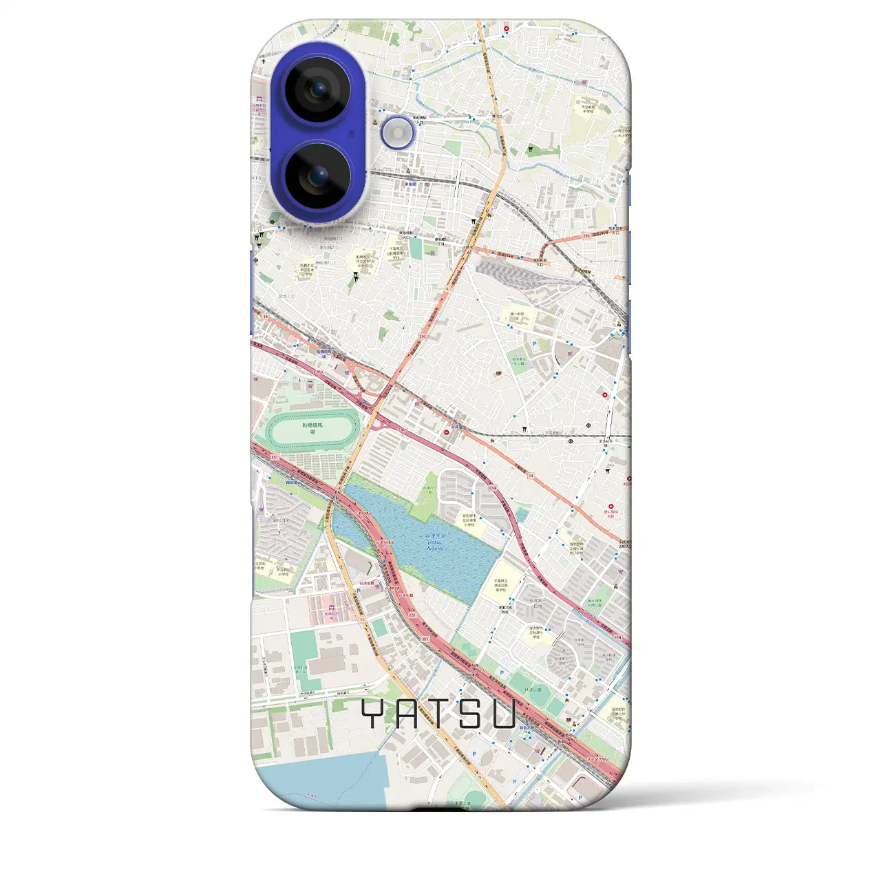 【谷津(千葉県)】地図柄iPhoneケース(バックカバータイプ)