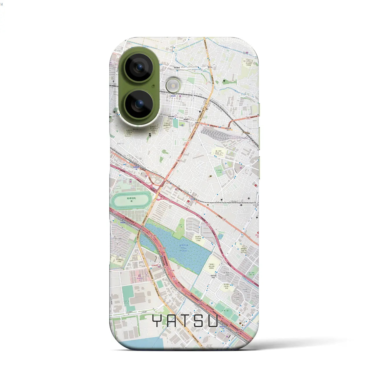 【谷津(千葉県)】地図柄iPhoneケース(バックカバータイプ)