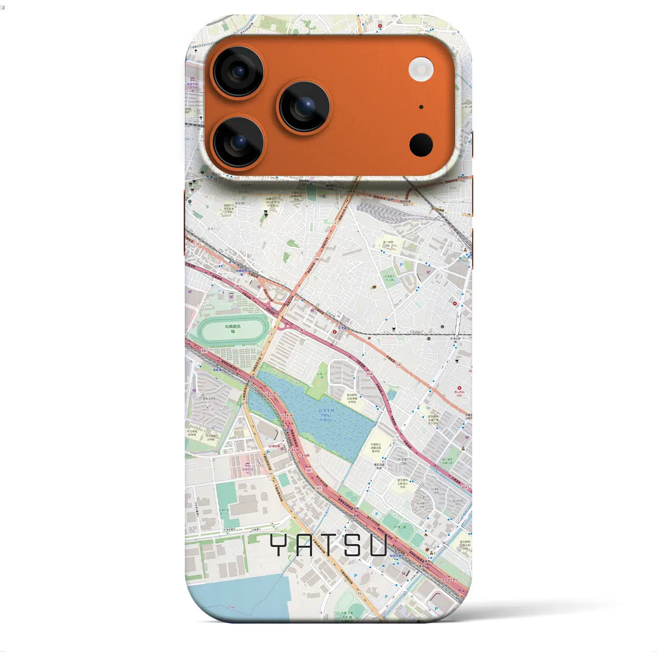 【谷津(千葉県)】地図柄iPhoneケース(バックカバータイプ)