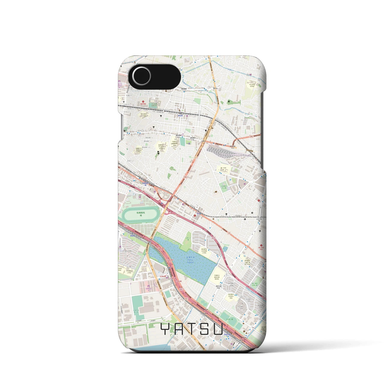 【谷津(千葉県)】地図柄iPhoneケース(バックカバータイプ)