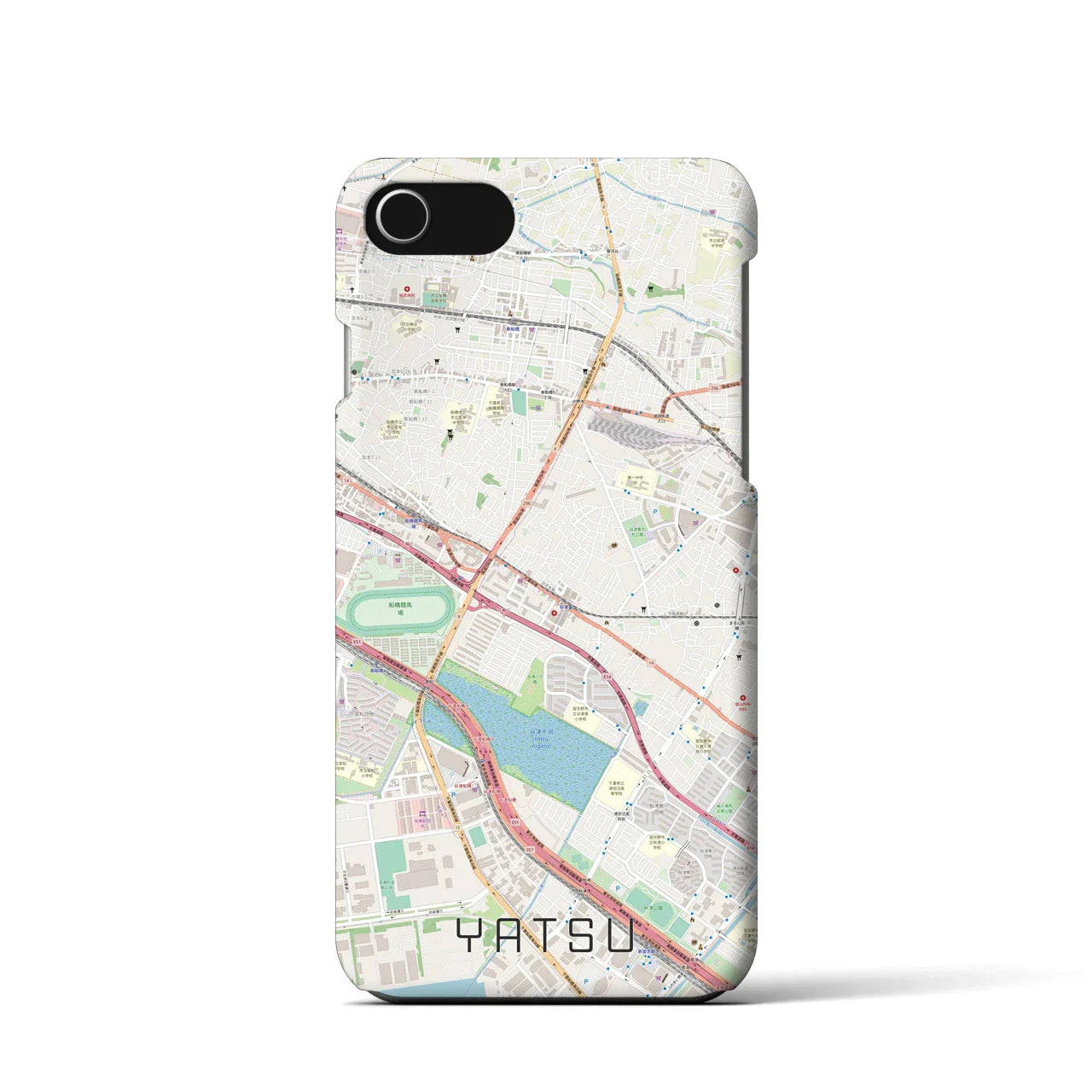 【谷津(千葉県)】地図柄iPhoneケース(バックカバータイプ)