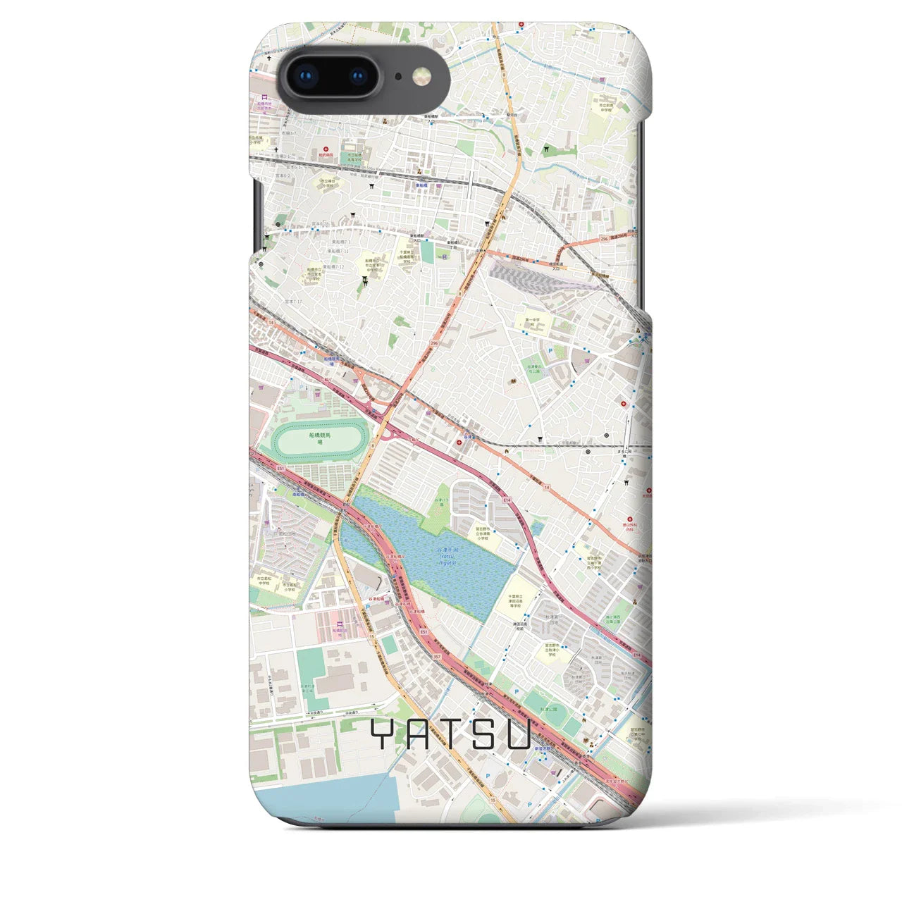 【谷津(千葉県)】地図柄iPhoneケース(バックカバータイプ)