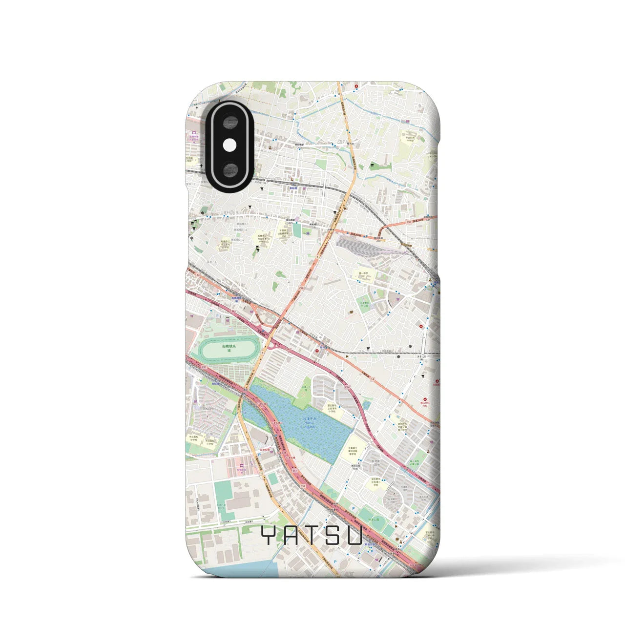 【谷津(千葉県)】地図柄iPhoneケース(バックカバータイプ)