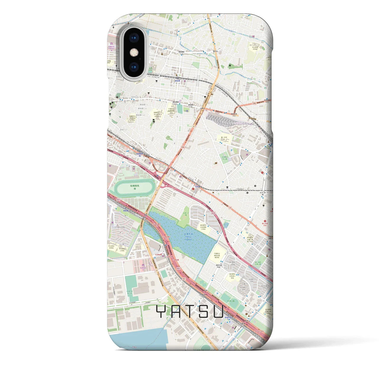 【谷津(千葉県)】地図柄iPhoneケース(バックカバータイプ)
