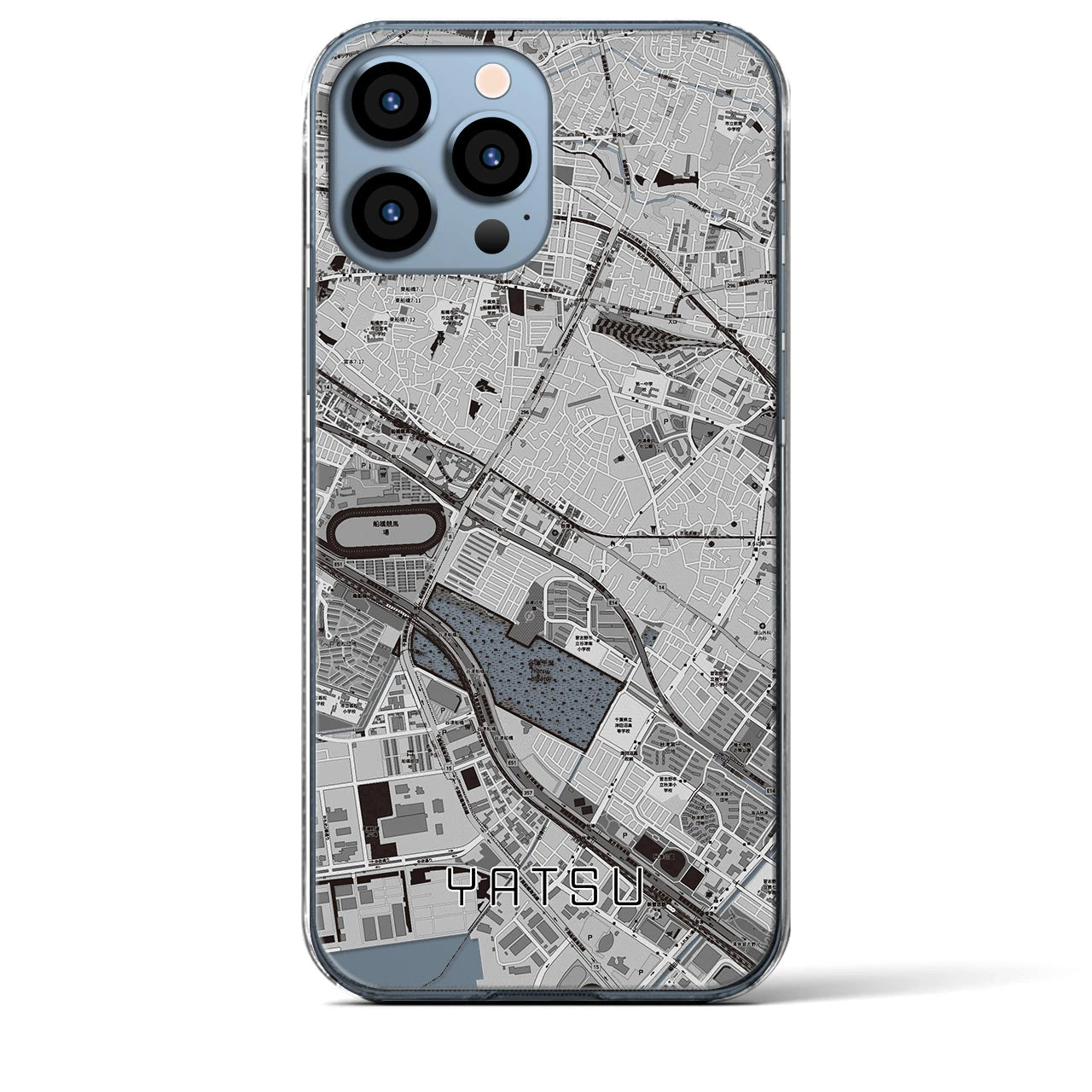 【谷津(千葉県)】地図柄iPhoneケース(クリアタイプ)