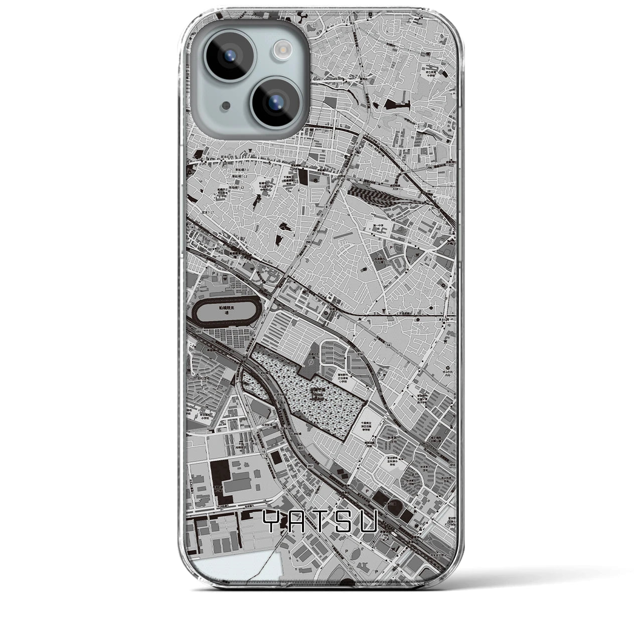 【谷津(千葉県)】地図柄iPhoneケース(クリアタイプ)