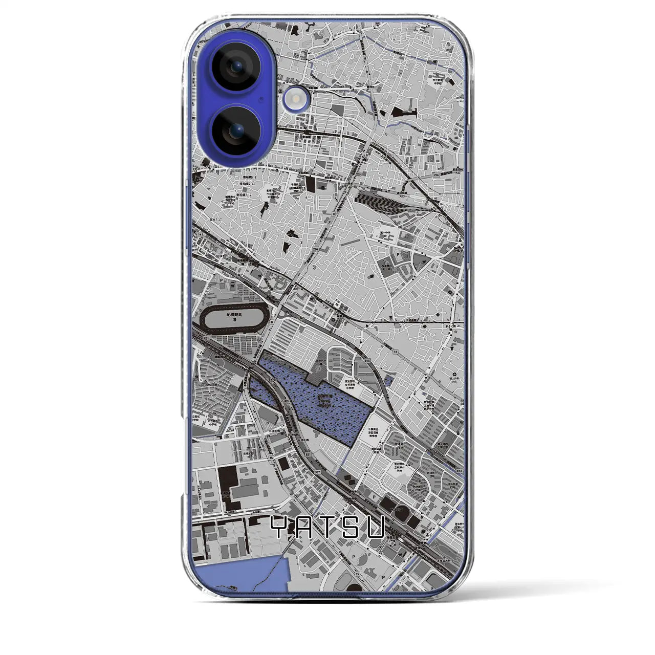 【谷津(千葉県)】地図柄iPhoneケース(クリアタイプ)
