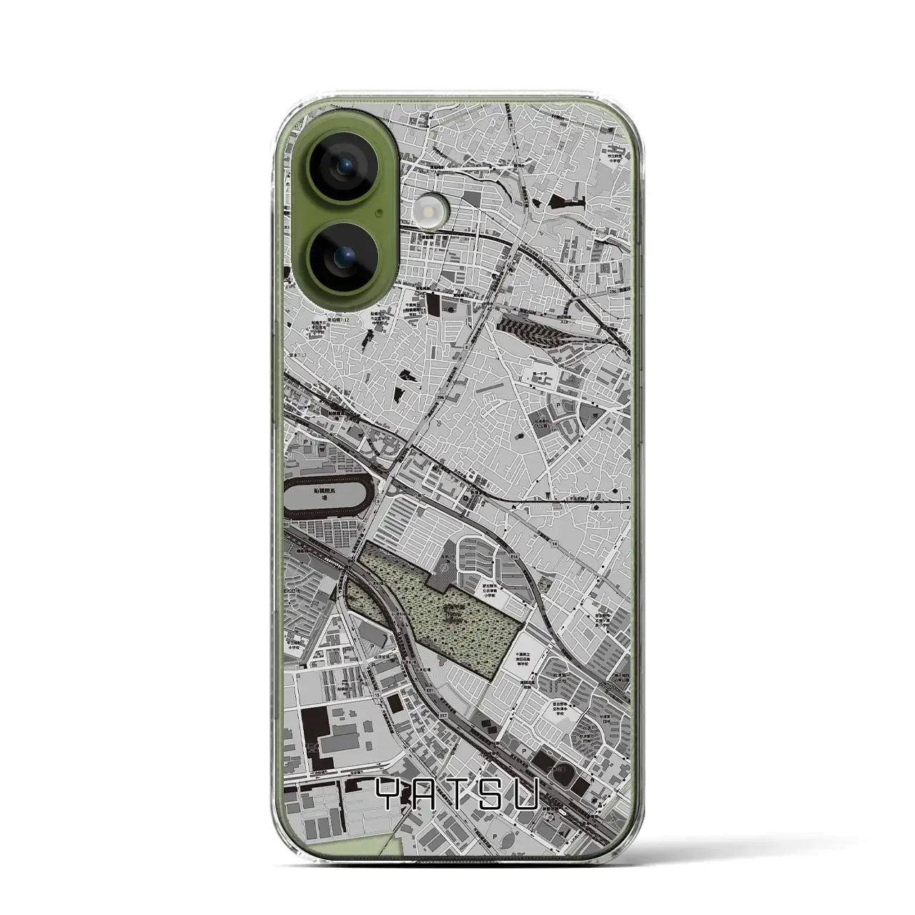 【谷津(千葉県)】地図柄iPhoneケース(クリアタイプ)