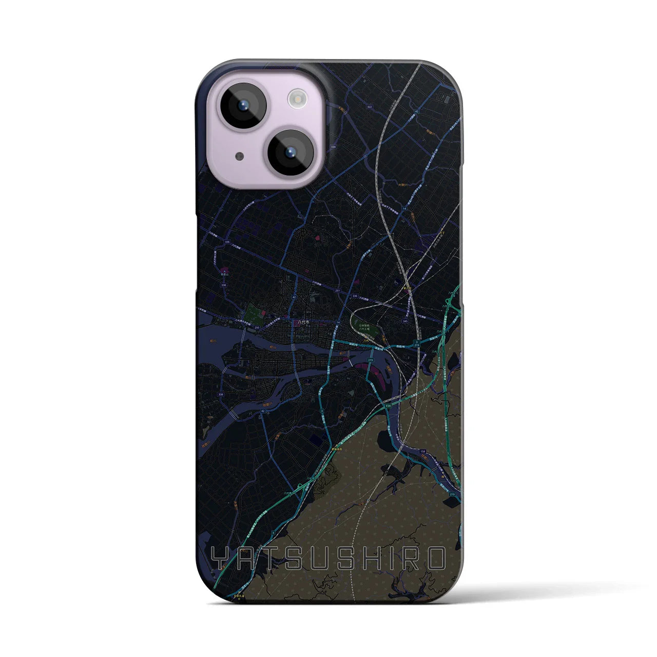 【八代(熊本県)】地図柄iPhoneケース(バックカバータイプ)