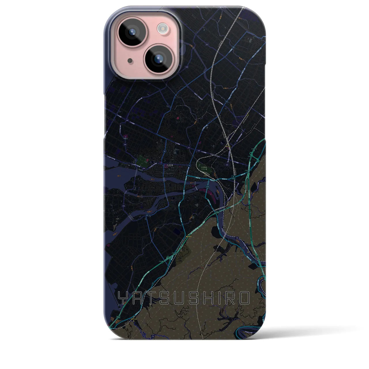 【八代(熊本県)】地図柄iPhoneケース(バックカバータイプ)