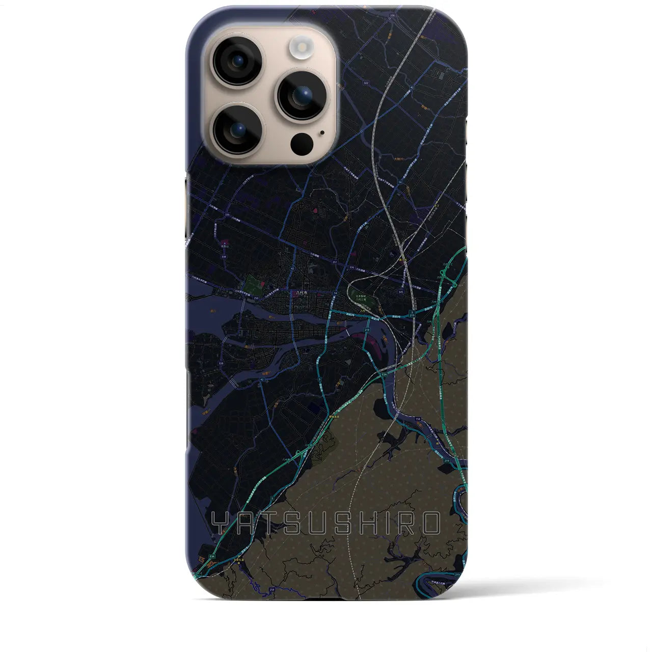 【八代(熊本県)】地図柄iPhoneケース(バックカバータイプ)