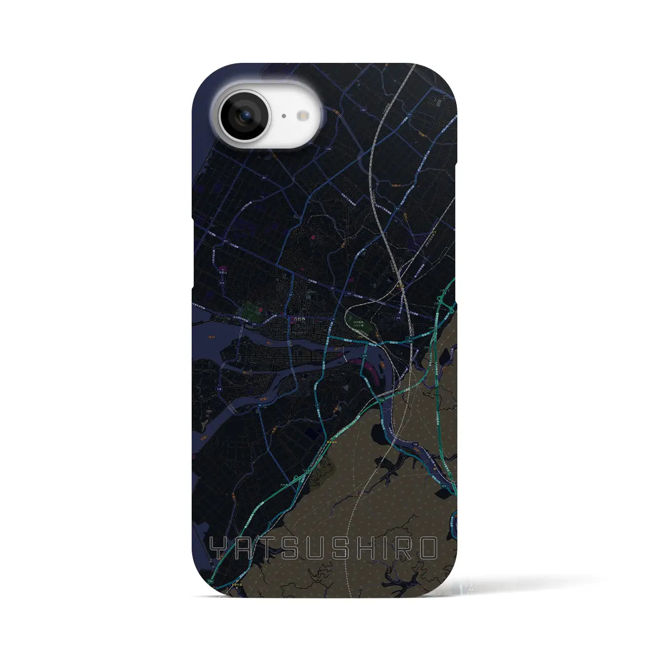 【八代(熊本県)】地図柄iPhoneケース(バックカバータイプ)