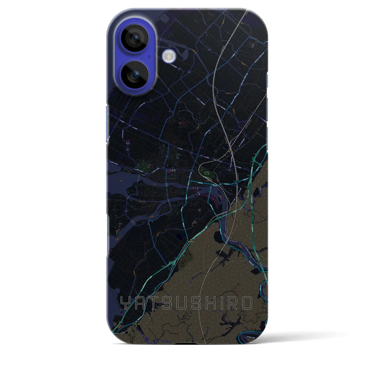 【八代(熊本県)】地図柄iPhoneケース(バックカバータイプ)