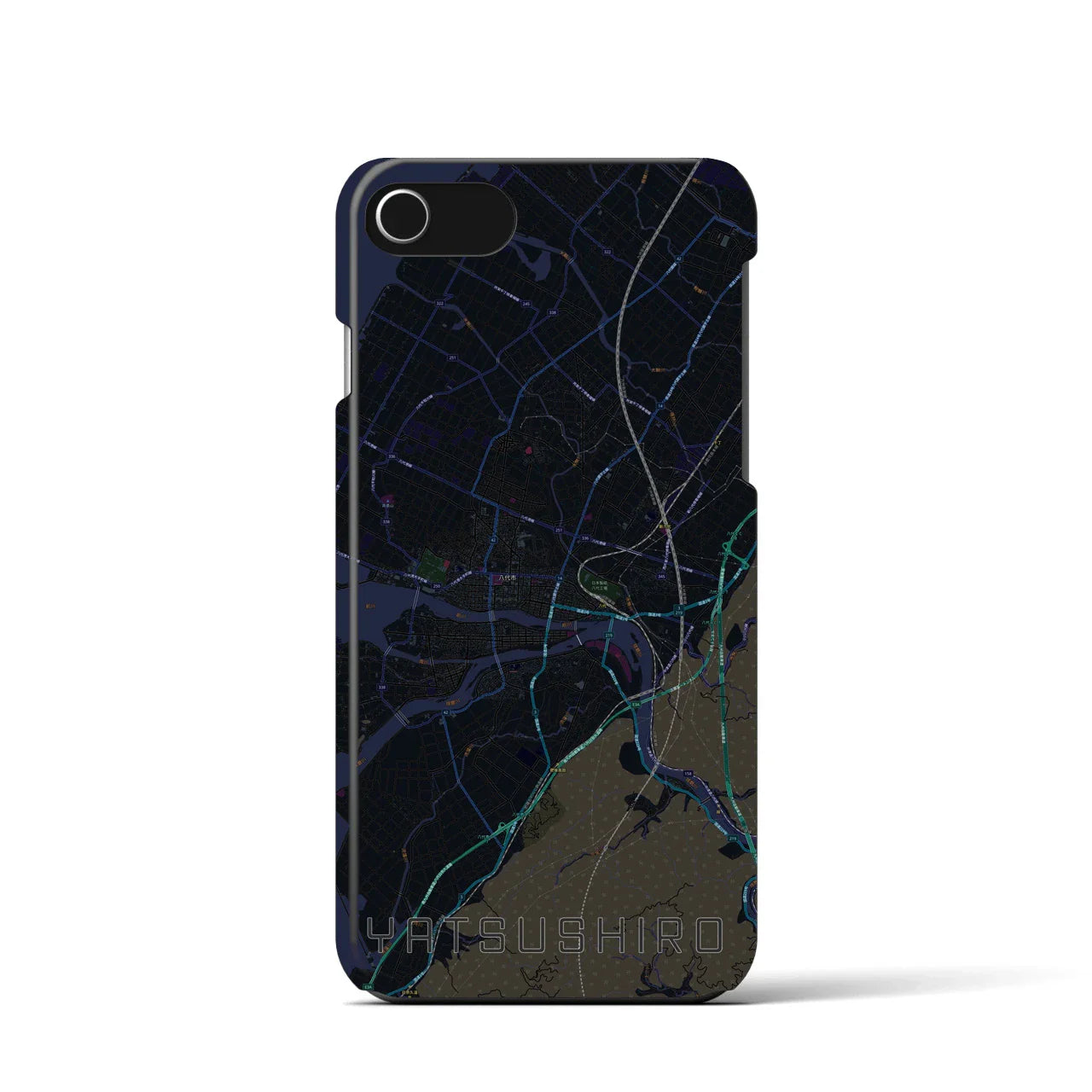 【八代(熊本県)】地図柄iPhoneケース(バックカバータイプ)