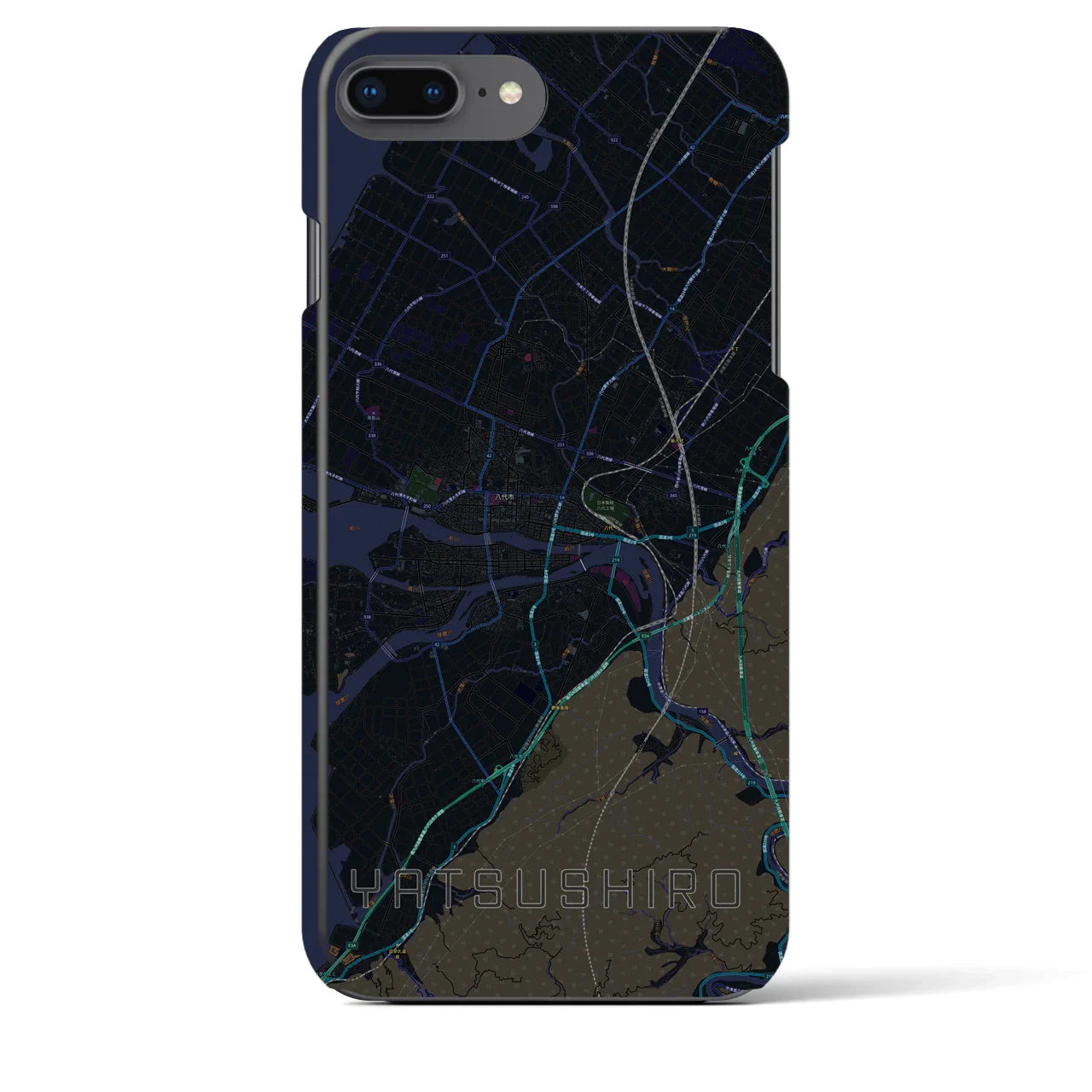 【八代(熊本県)】地図柄iPhoneケース(バックカバータイプ)