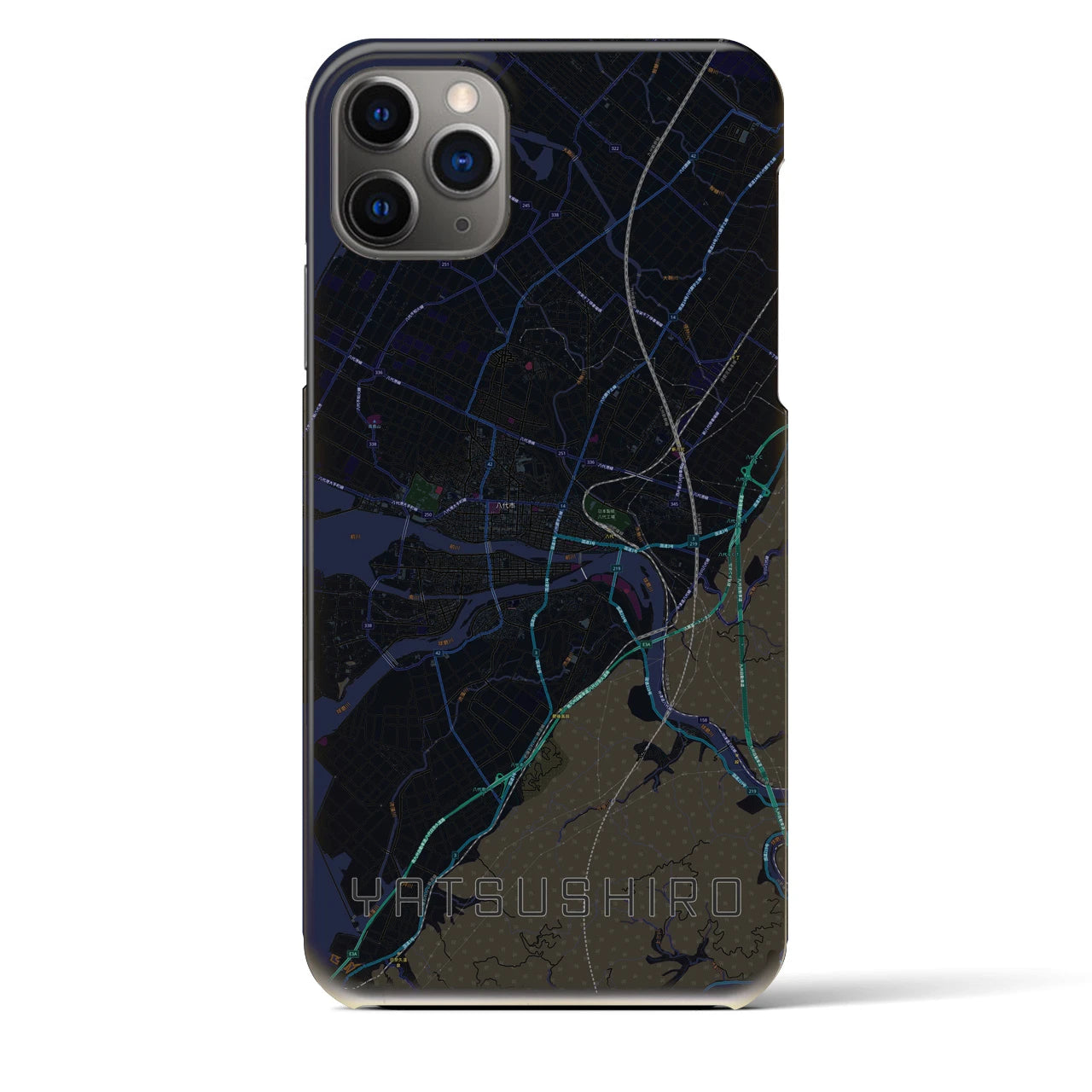 【八代(熊本県)】地図柄iPhoneケース(バックカバータイプ)