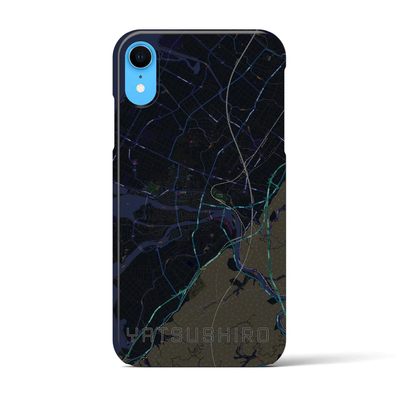 【八代(熊本県)】地図柄iPhoneケース(バックカバータイプ)