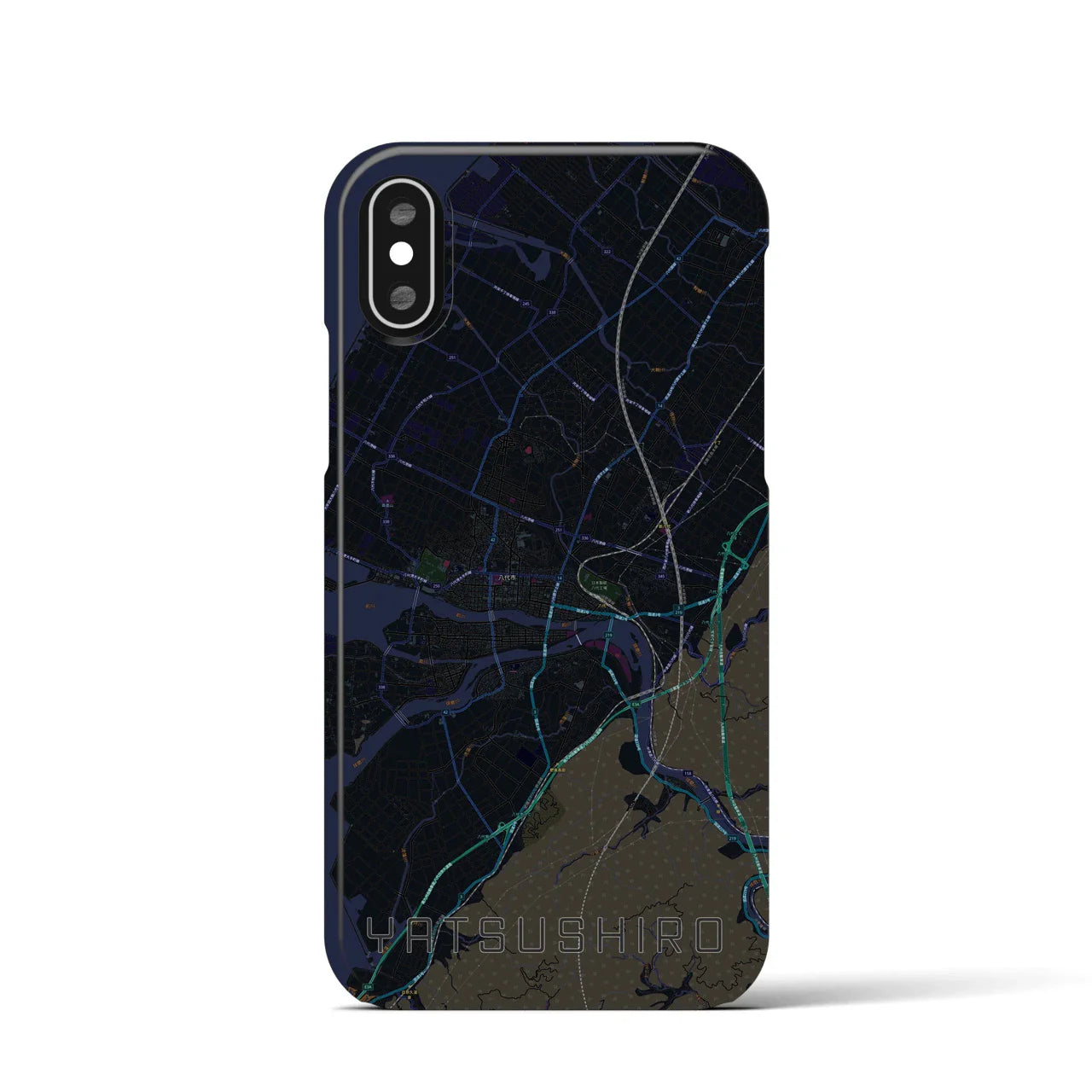 【八代(熊本県)】地図柄iPhoneケース(バックカバータイプ)
